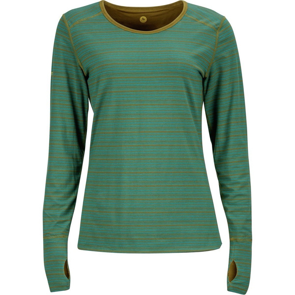 Marmot Hannah Reversible Shirt Long Sleeve Green Stripe Size Large